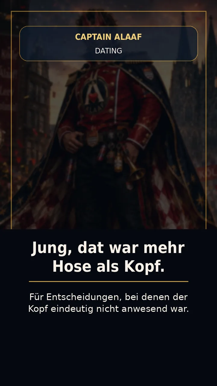 Jung, dat war mehr Hose als Kopf. Reaction Poster